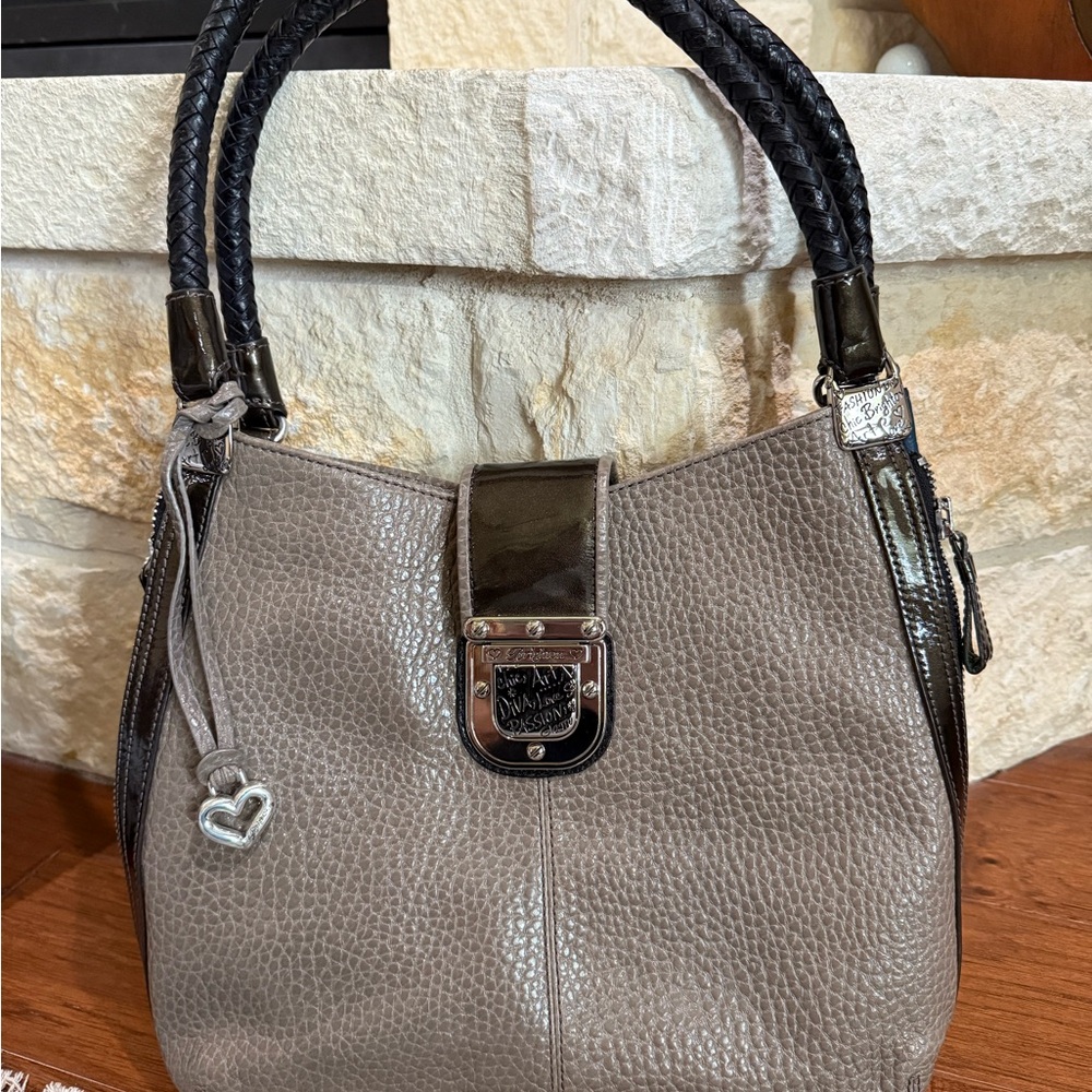 Brighton Gray Shoulder Bag with Silver hardware